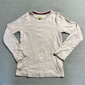 ⭐️ Mini Boden Pink Scallop Trim Long Sleeve Rose T-Shirt Size 8-9 Years GUC